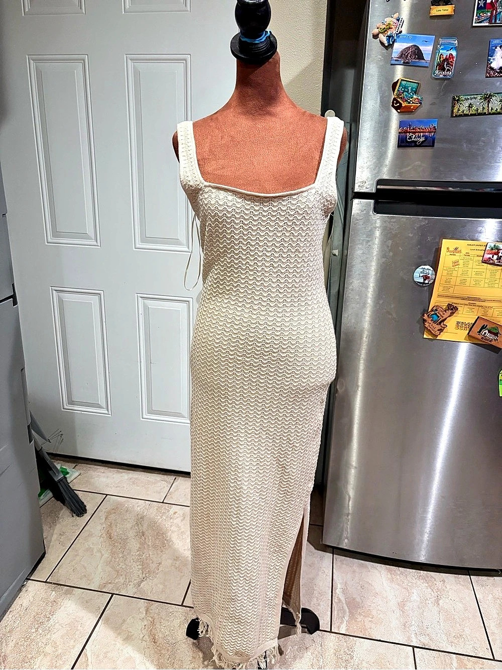 Just Found Women's Maxi Dress Square Neck Cream Medium Like New